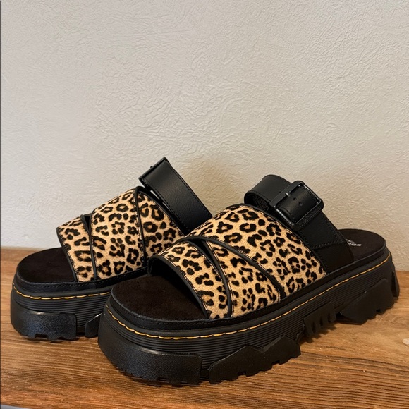 Dr. Martens Shoes - Dr. Martens Leopard Print Mattison Slide Sandals